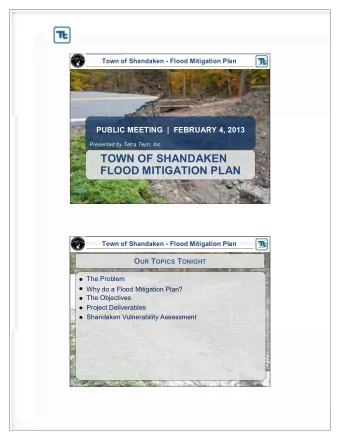 TOWN OF SHANDAKEN  FLOOD MITIGATION PLAN  1  1  Town of Shandaken - Flood Mitigation Plan l  b O UR