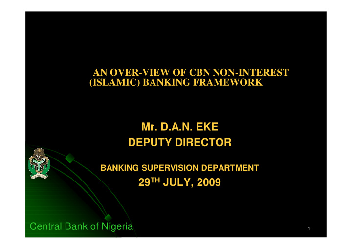 mr d a n eke deputy director