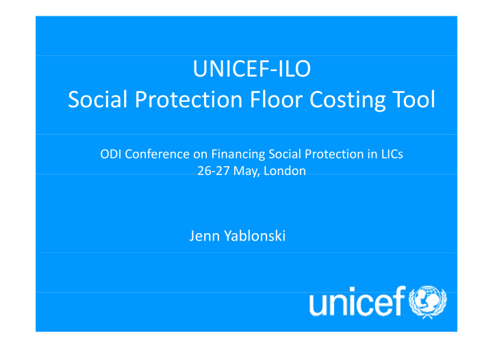 unicef ilo s social protection floor costing tool i l p t