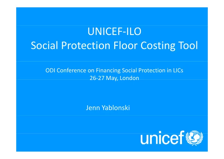 unicef ilo s social protection floor costing tool i l p t