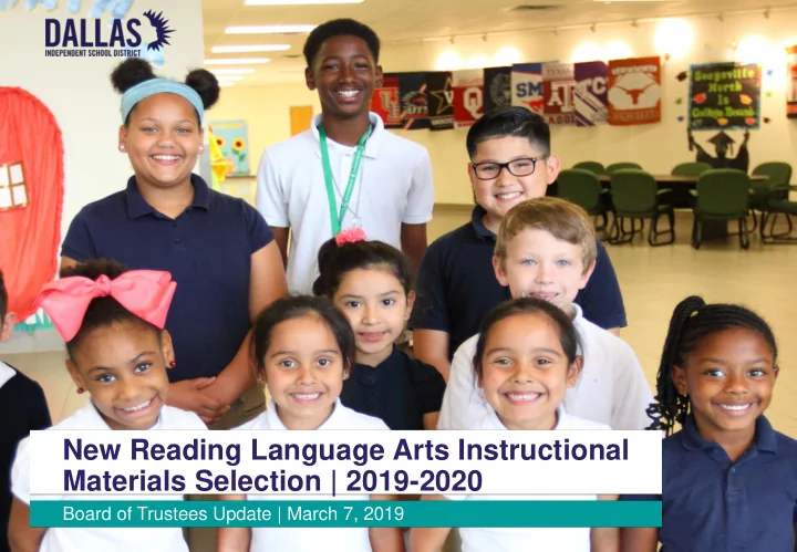 new reading language arts instructional materials