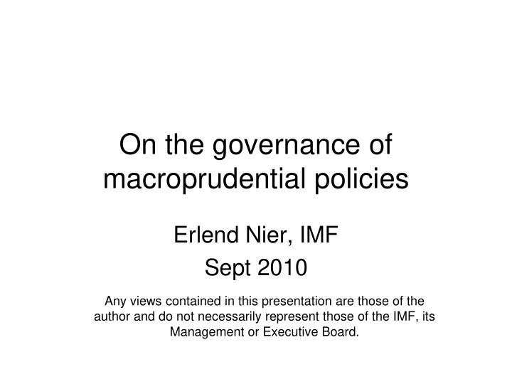 macroprudential policies