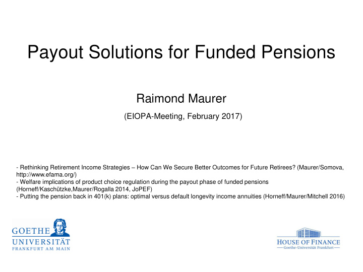 payout solutions for funded pensions