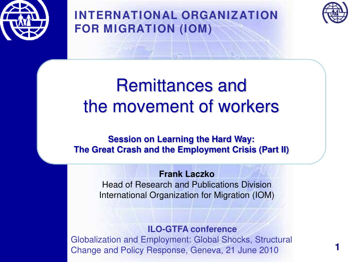 remittances and the movement of workers
