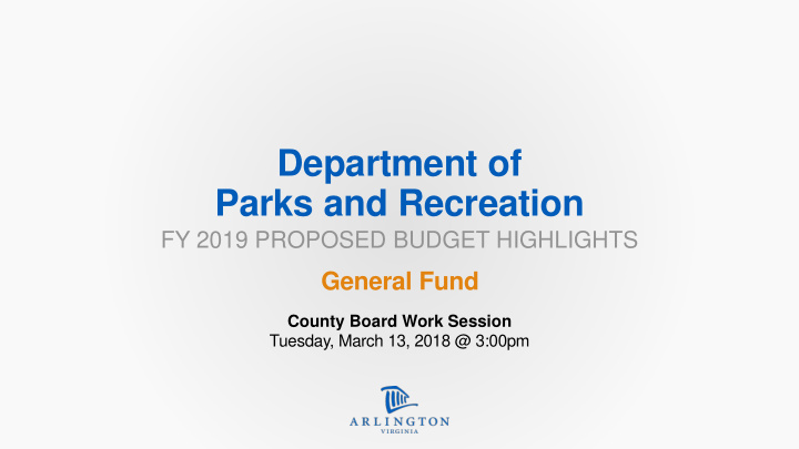 department of parks and recreation
