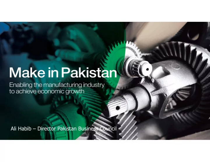 ali habib director pakistan business council