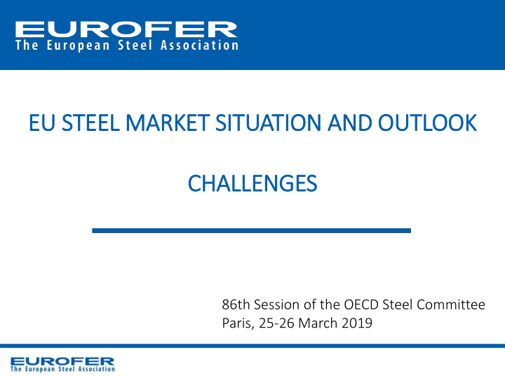 eu steel market situation and outlook challenges