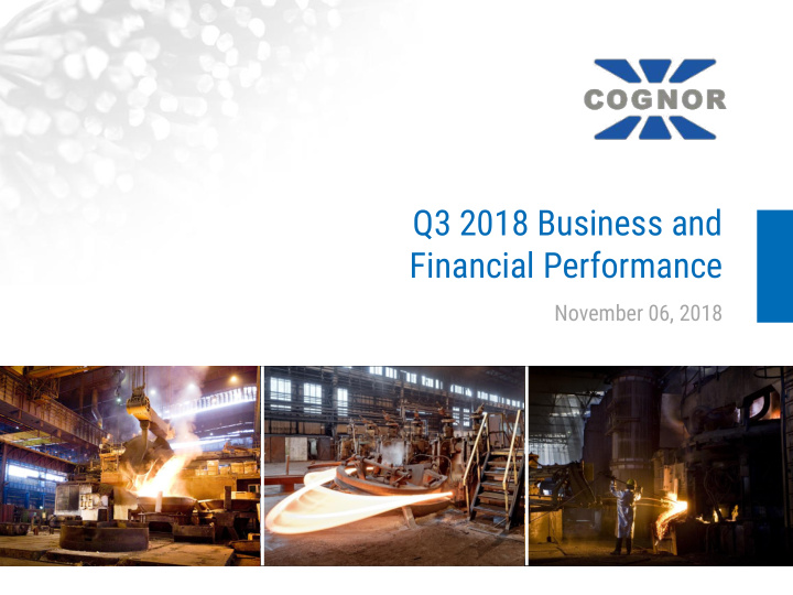 q3 2018 business and financial performance