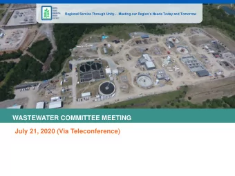 WASTEWATER COMMITTEE MEETING  July 21, 2020 (Via Teleconference)  CLICK TO EDIT MASTER TITLE STYLE