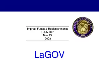 LaGOV  LaGOV  2  Before we get started ...  Logistics  Ground Rules    Has everybody signed in?