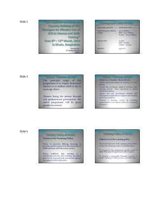 Slide 1  No of States and UTs  28 States &amp; 7 UTs  Total Population, Male &amp;  1210.57 Million