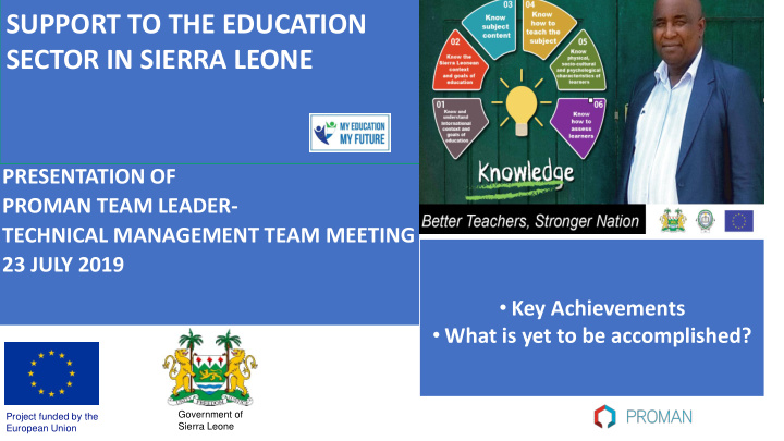 support to the education sector in sierra leone