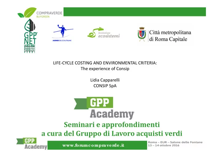seminari e approfondimenti a cura del gruppo di lavoro