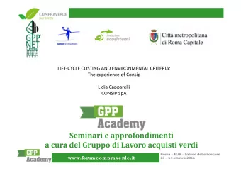 Seminari e approfondimenti a cura del Gruppo di Lavoro acquisti verdi d l G di L i ti  di  www.for