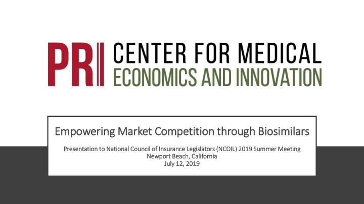 empowering market competit ition through bio iosim imilars
