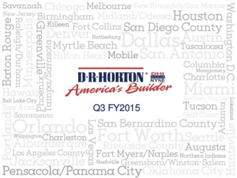 Q3 F  3 FY2015  2015  Forward-Looking Statements  This presentation may include forward-looking