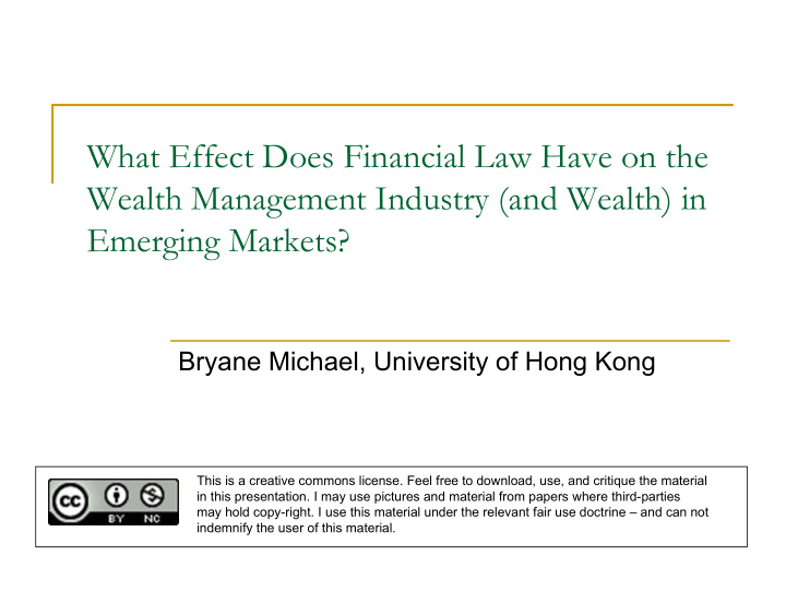 what effect does financial law have on the wealth