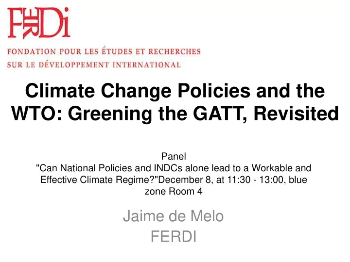 wto greening the gatt revisited