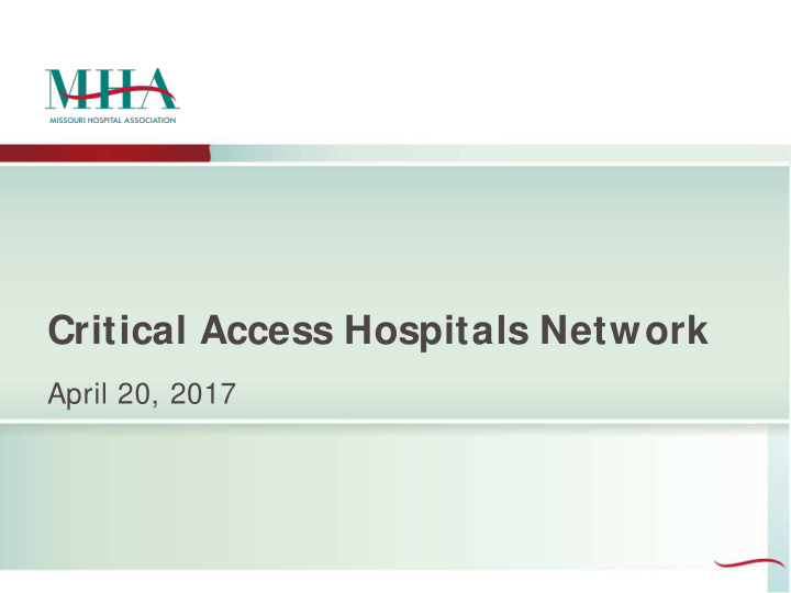 critical access hospitals network