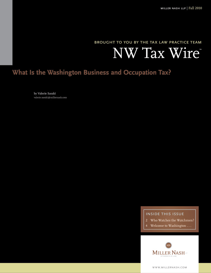 nw tax wire