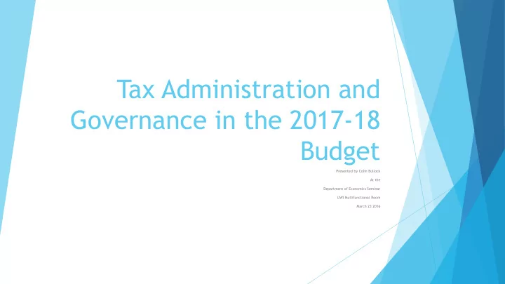 governance in the 2017 18