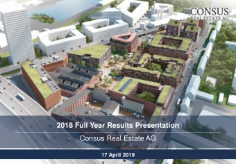 Consus Real Estate AG  17 April 2019  Disclaimer  THIS PRESENTATION AND ITS CONTENTS ARE NOT FOR