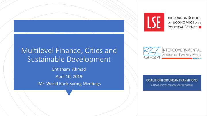 multilevel finance cities and sustainable development