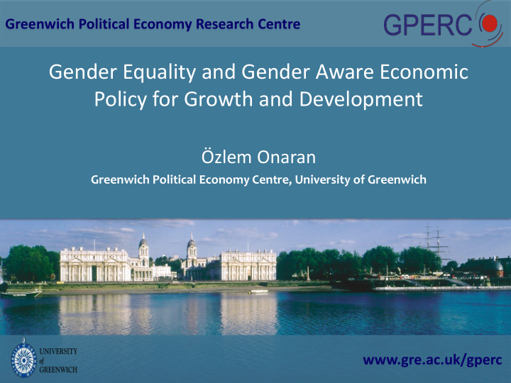 gender equality and gender aware economic policy for