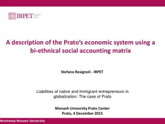 bi-ethnical social accounting matrix  Stefano Rosignoli - IRPET  Liabilities of native and