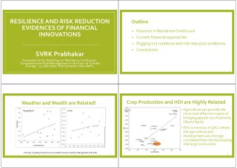 SVRK Prabhakar Presented at the Workshop on Resilience Continuum: Comprehensive Risk Management