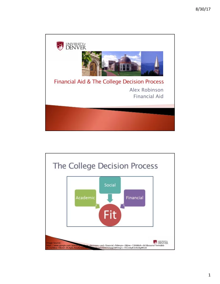 alex robinson financial aid