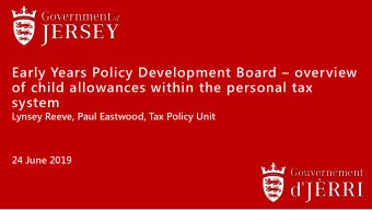 Early Years Policy Development Board  overview  of child allowances within the personal tax