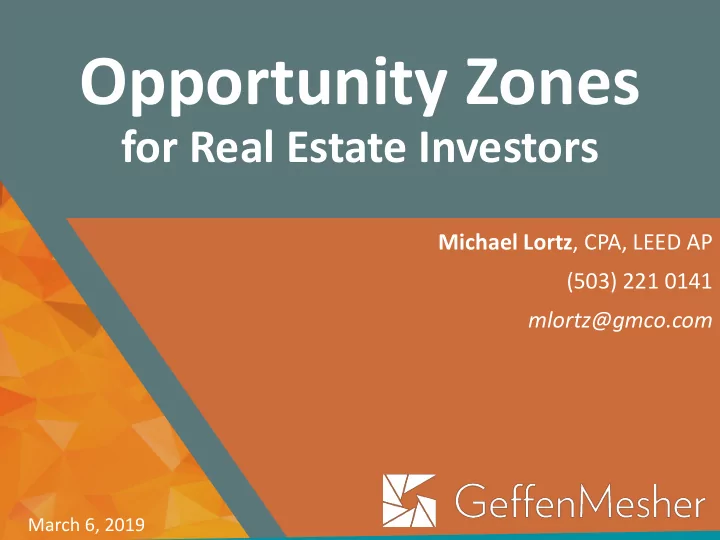 opportunity zones
