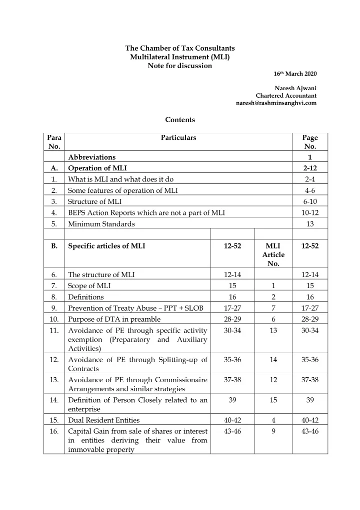 the chamber of tax consultants multilateral instrument