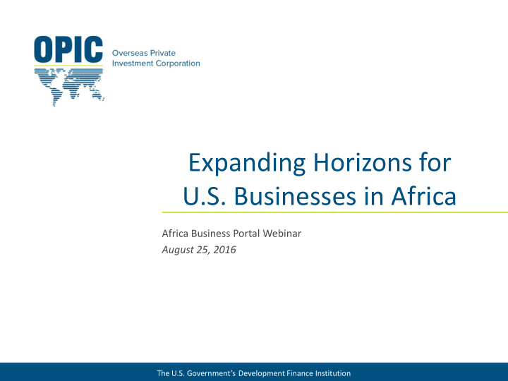 expanding horizons for u s businesses in africa