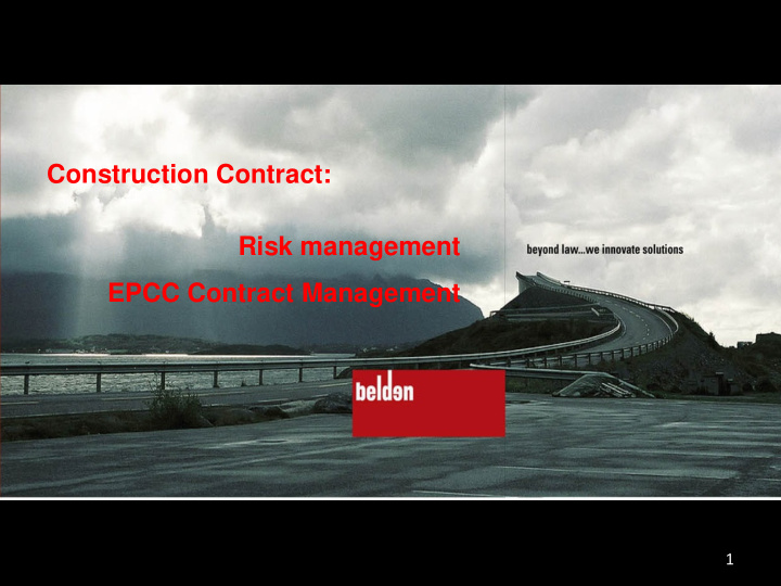 construction contract risk management epcc contract