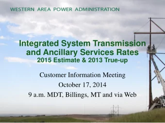 Integrated System Transmission  and Ancillary Services Rates  2015 Estimate &amp; 2013 True-up
