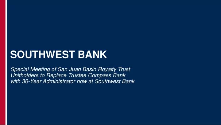 southwest bank