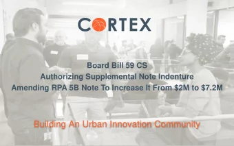 Building An Urban Innovation Community  HUDZ Committee Requested Action  Approve Board Bill 59 CS