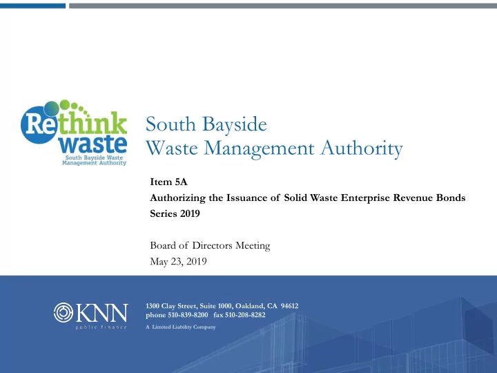 south bayside waste management authority
