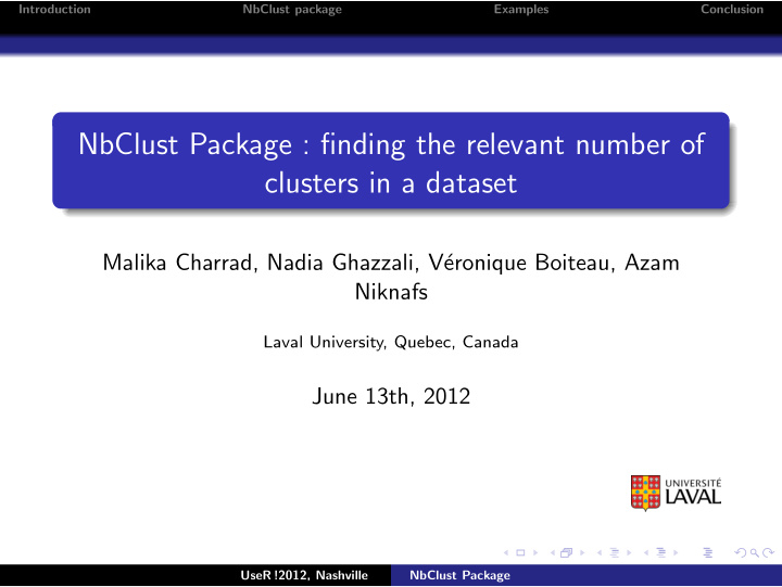 nbclust package finding the relevant number of clusters