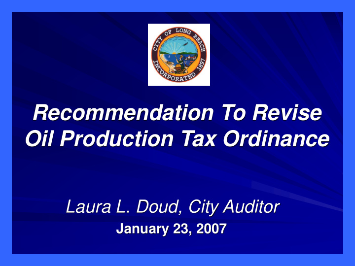 oil production tax ordinance
