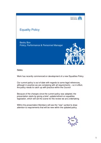 1  Notes:  The Equality and Human Rights Commission was established in 2010 and  replaces the