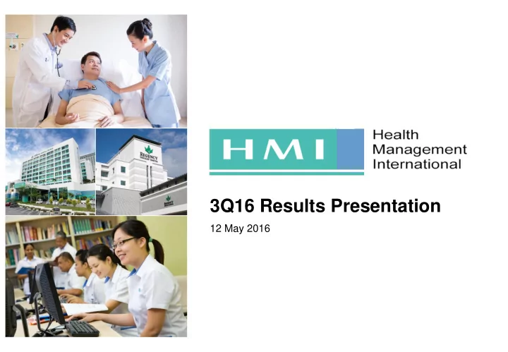3q16 results presentation