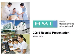 3Q16 Results Presentation  12 May 2016  Disclaimer This is a presentation of general information