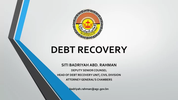 siti badriyah abd rahman deputy senior counsel head of