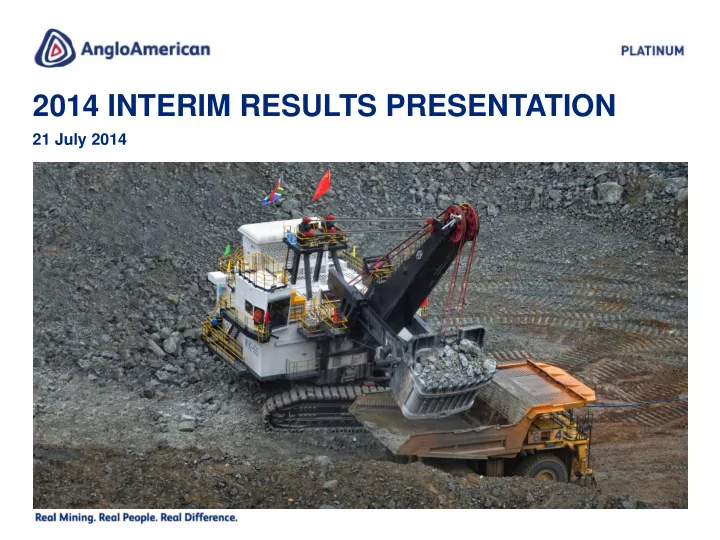 2014 interim results presentation