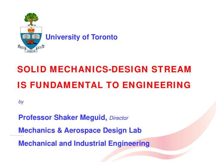 solid mechanics design stream is fundamental to