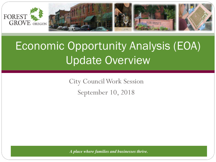economic opportunity analysis eoa update overview