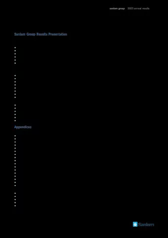Index  Page  Sanlam Group Results Presentation  Highlights . . . . . . . . . . . . . . . . . . . .